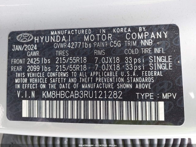 Hyundai mpi nu pe 2024 KM8HBCAB3RU121282 Image 9