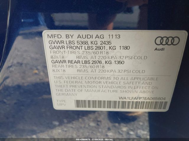 2014 AUDI Q5 WA1LFAFP1EA065604 Photo 8