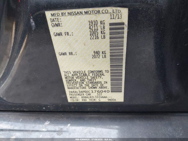 1N4AL3AP6EC176040 Nissan 2014