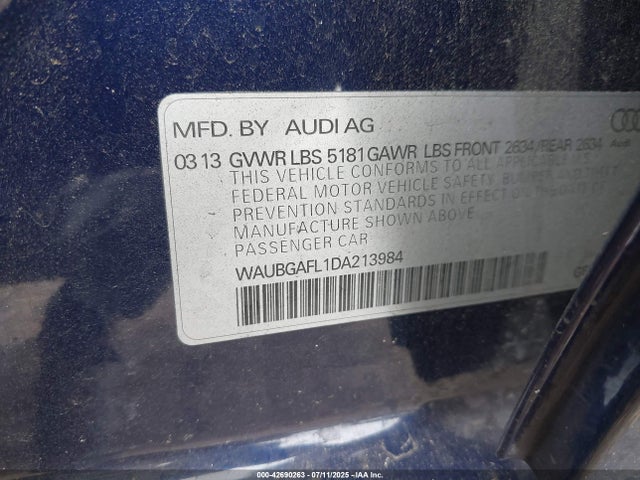 2013 AUDI S4 WAUBGAFL1DA213984 Photo 8