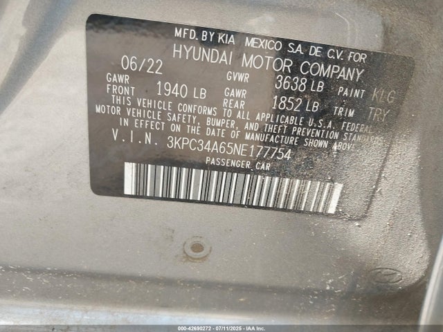 Hyundai gamma ii 2022 3KPC34A65NE177754 Image 9