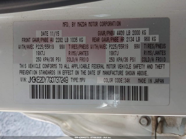 JM3KE2DY7G0737249 Mazda py