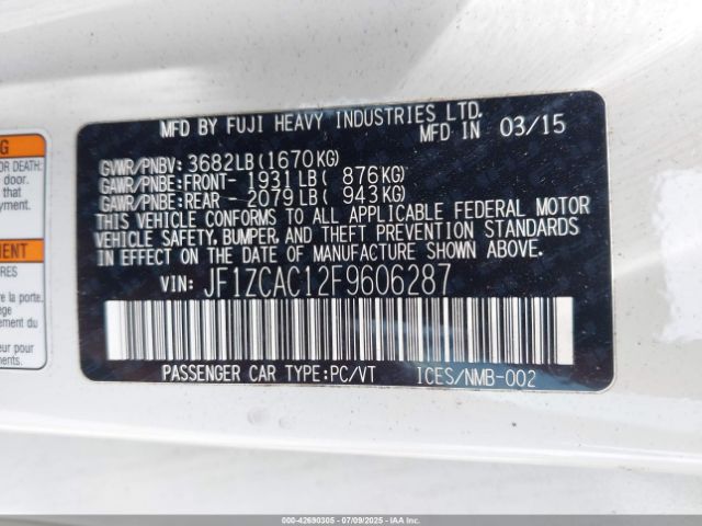 2015 SUBARU BRZ JF1ZCAC12F9606287 Photo 8