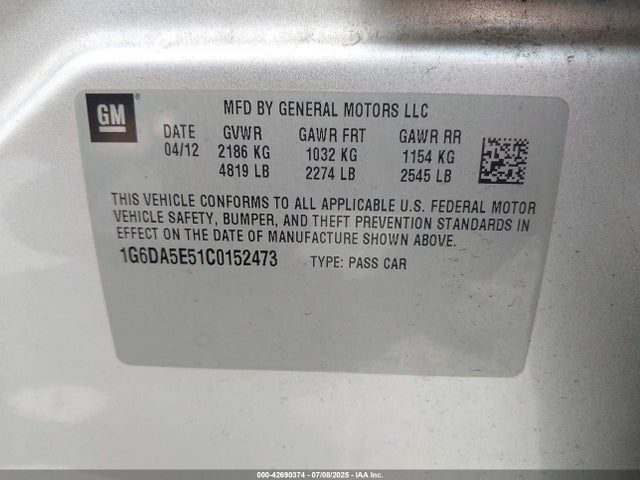 2012 CADILLAC CTS 1G6DA5E51C0152473 Photo 8