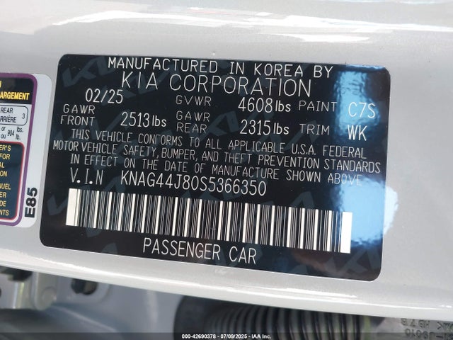 KNAG44J80S5366350 KIA t-gdi theta iii