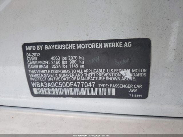 2013 BMW 335I WBA3A9C50DF477047 Photo 8