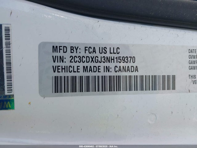 2C3CDXGJ3NH159370 Dodge 2022