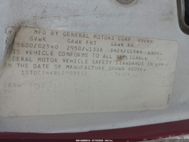1990 GMC SIERRA 1GTDC14K8LE505513 Photo 8