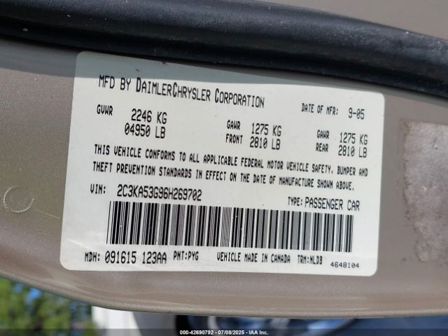 2006 CHRYSLER 300 2C3KA53G96H269702 Photo 8