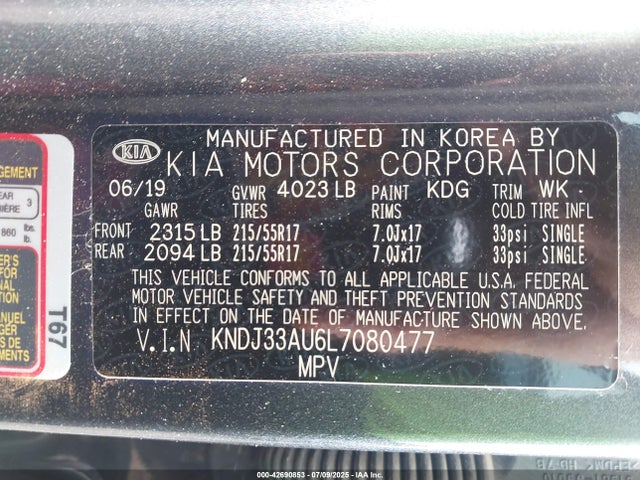 KNDJ33AU6L7080477 KIA mpi nu