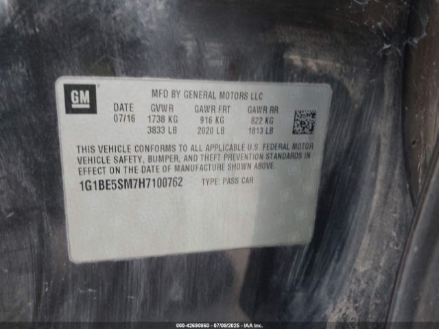 2017 CHEVROLET CRUZE 1G1BE5SM7H7100762 Photo 8