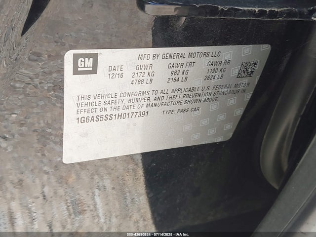 2017 CADILLAC CTS 1G6AS5SS1H0177391 Photo 8