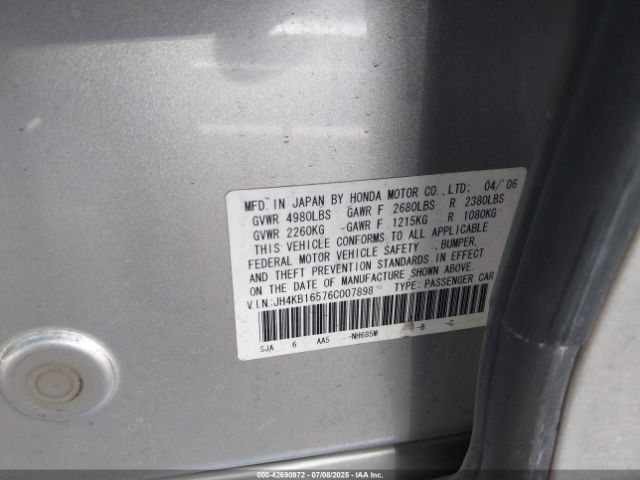 2006 ACURA RL JH4KB16576C007898 Photo 8