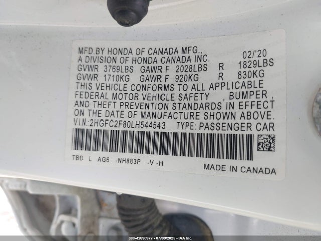 2HGFC2F80LH544543 Honda k20c2
