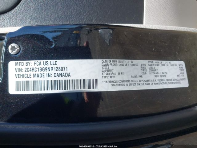 2022 CHRYSLER PACIFICA 2C4RC1BG9NR128071 Photo 8