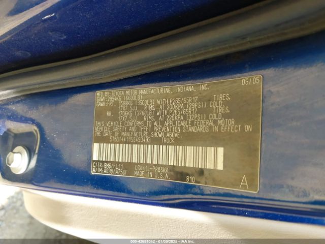 2005 TOYOTA TUNDRA 5TBDT44115S493493 Photo 8