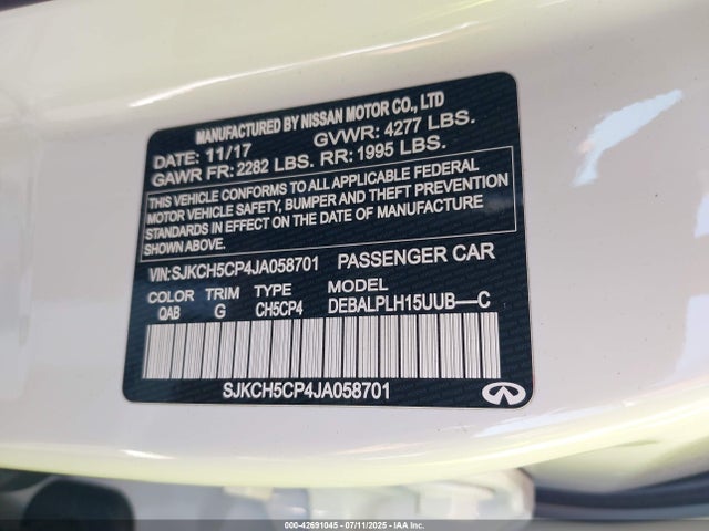 Infiniti m27020 2018 SJKCH5CP4JA058701 Image 9