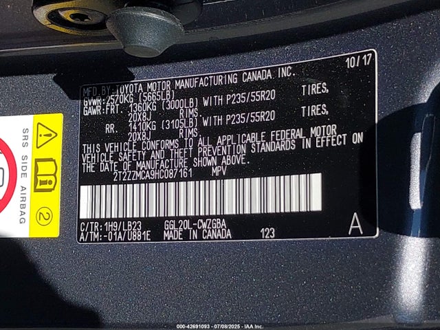 Lexus 2017 2017 2T2ZZMCA9HC087161 Image 9