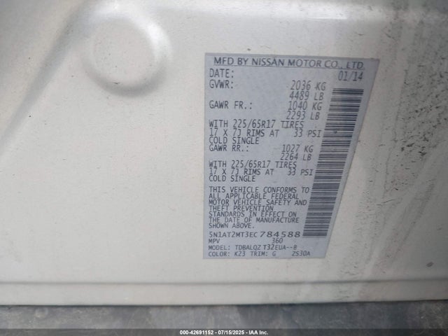 Nissan 2014 2014 5N1AT2MT3EC784588 Image 9