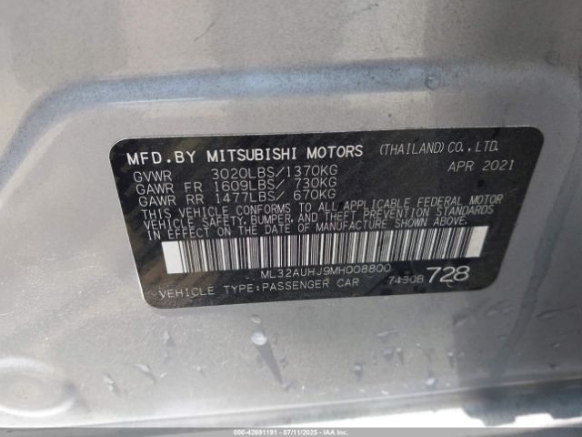 2021 MITSUBISHI MIRAGE ML32AUHJ9MH008800 Photo 8