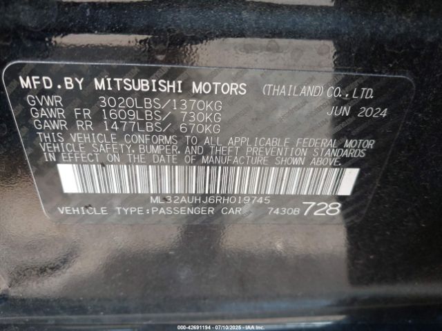 2024 MITSUBISHI MIRAGE ML32AUHJ6RH019745 Photo 8