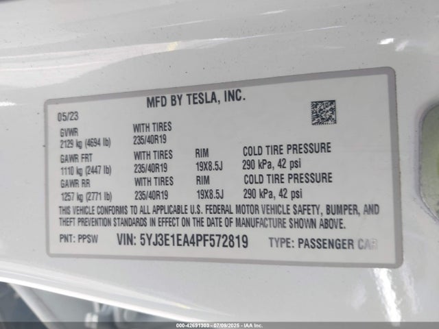 2023 TESLA MODEL 3 5YJ3E1EA4PF572819 Photo 8