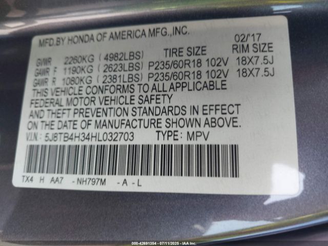 2017 ACURA RDX 5J8TB4H34HL032703 Photo 8