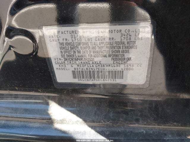 3N1CN7AP4KL842531 Nissan 2019