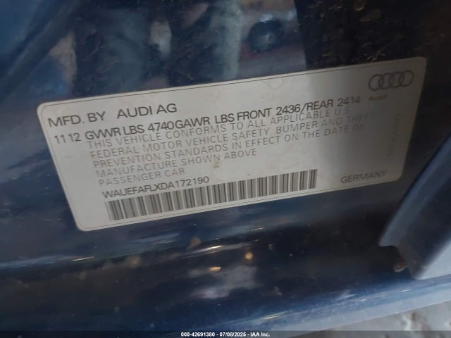 2013 AUDI A4 WAUEFAFLXDA172190 Photo 8