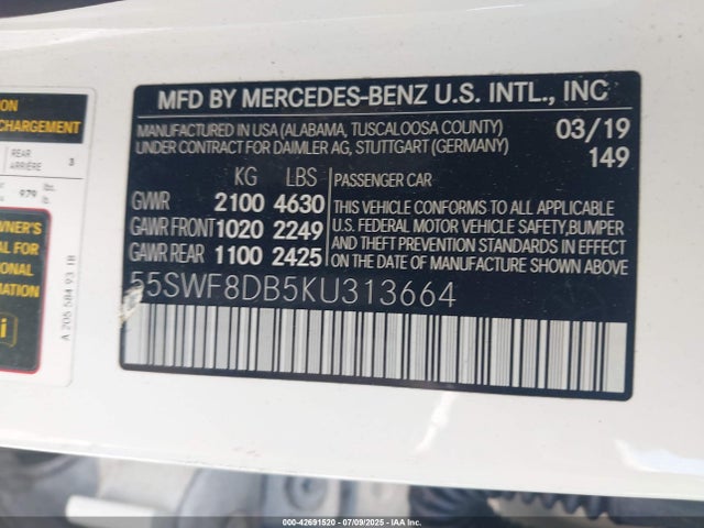 Mercedes-Benz m264 2019 55SWF8DB5KU313664 Image 9