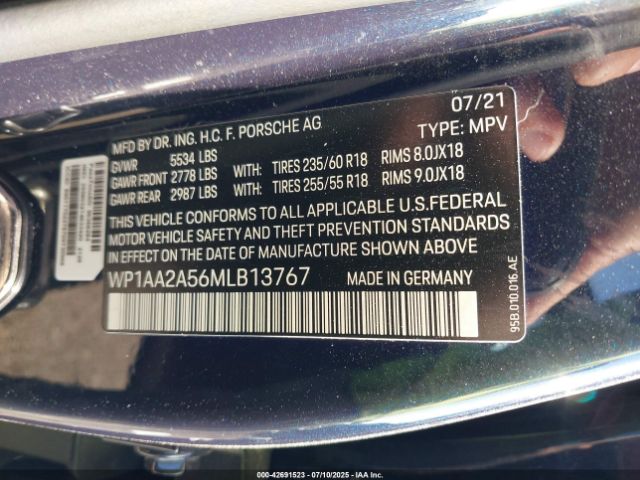 2021 PORSCHE MACAN WP1AA2A56MLB13767 Photo 8