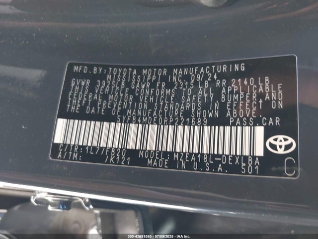 Toyota m20a-fks 2024 5YFB4MDE0RP221689 Image 9