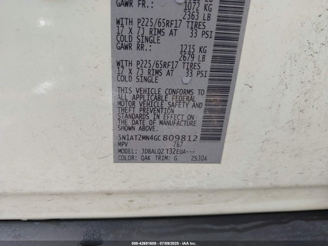 Nissan Rogue 2016 5N1AT2MN4GC809812 Image 9