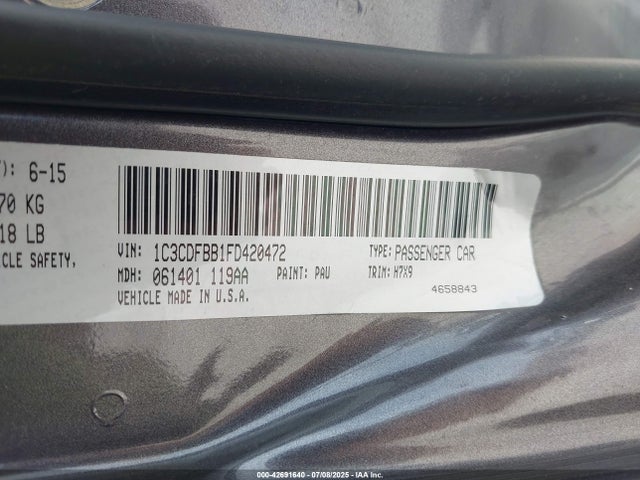 Dodge Dart 2015 1C3CDFBB1FD420472 Image 9