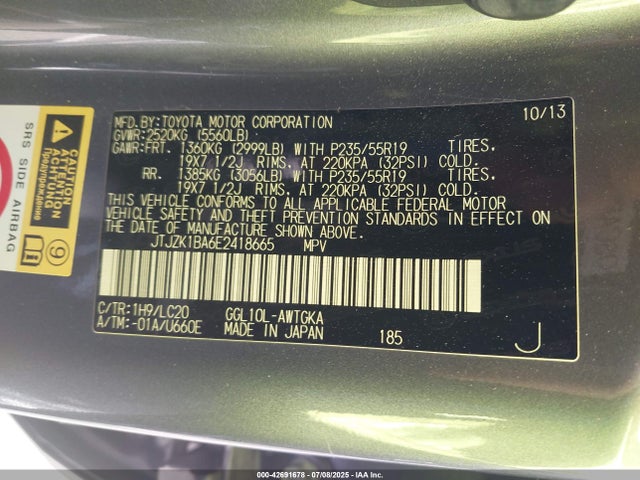 JTJZK1BA6E2418665 Lexus 2gr-fe