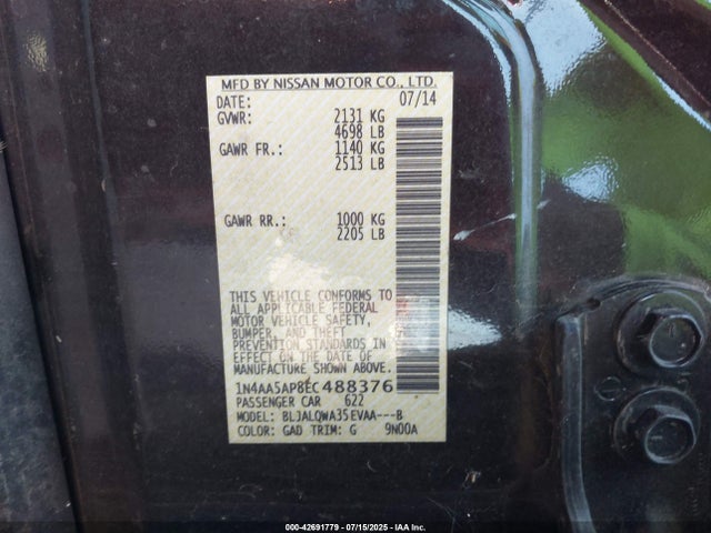 Nissan 2014 2014 1N4AA5AP8EC488376 Image 9