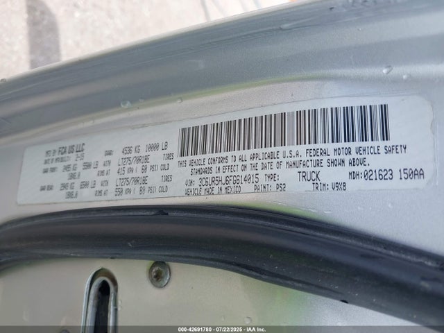 3C6UR5HJ6FG614015 RAM 2500