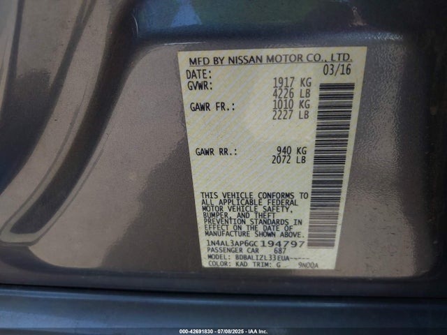 1N4AL3AP6GC194797 Nissan 2016