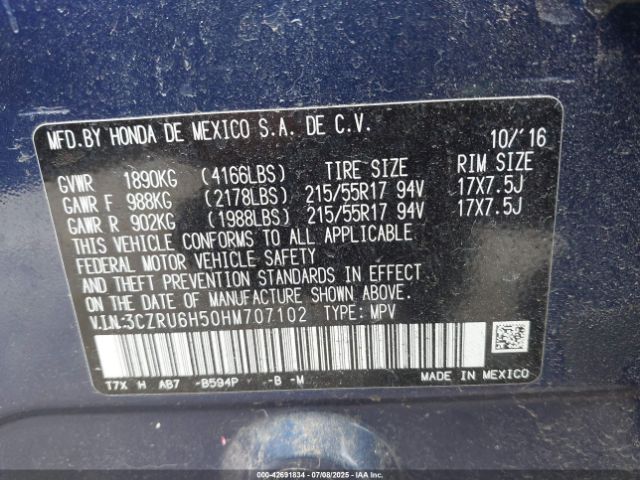 2017 HONDA HR-V 3CZRU6H50HM707102 Photo 8
