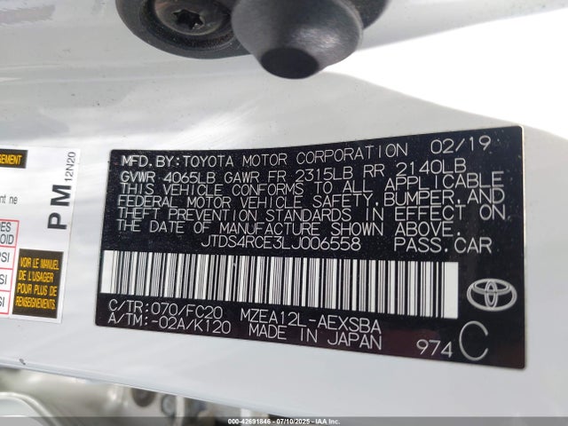JTDS4RCE3LJ006558 Toyota m20-fks