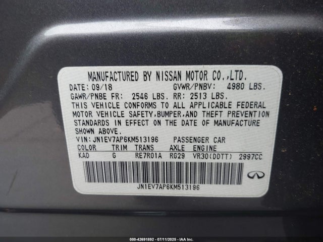 Infiniti Q50 2019 JN1EV7AP6KM513196 Image 9