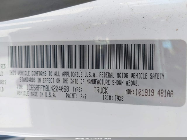 RAM 1500 2020 1C6SRFFM8LN204068 Image 9