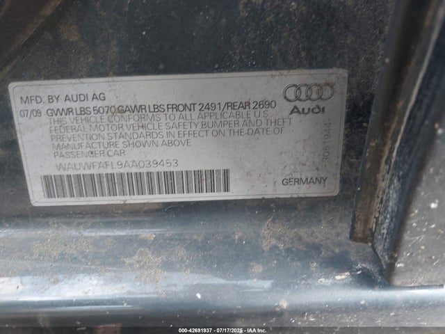 2010 AUDI A4 WAUWFAFL9AA039453 Photo 8
