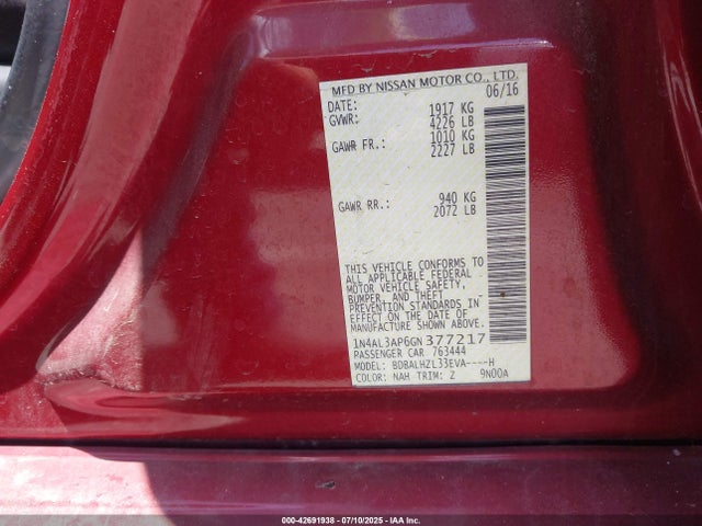 1N4AL3AP6GN377217 Nissan 2016