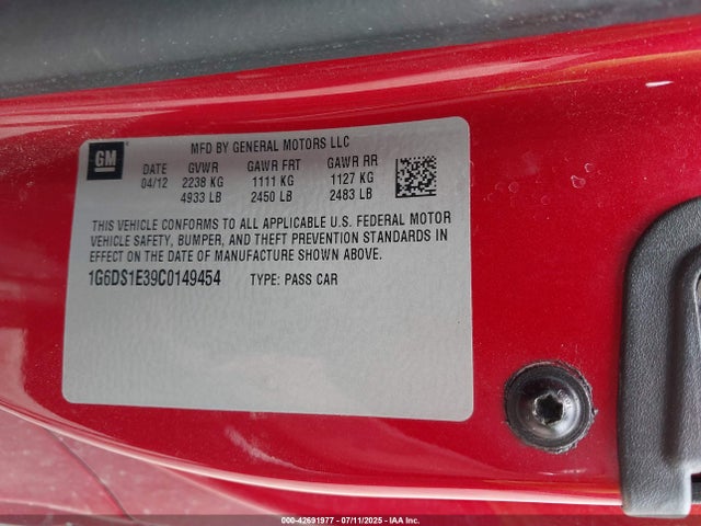 2012 CADILLAC CTS 1G6DS1E39C0149454 Photo 8