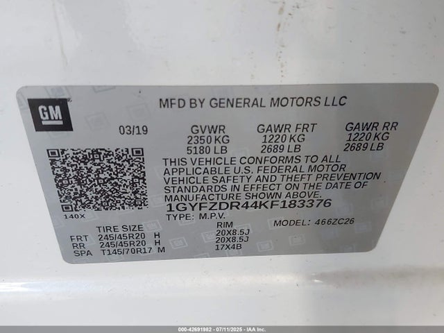 2019 CADILLAC XT4 1GYFZDR44KF183376 Photo 8
