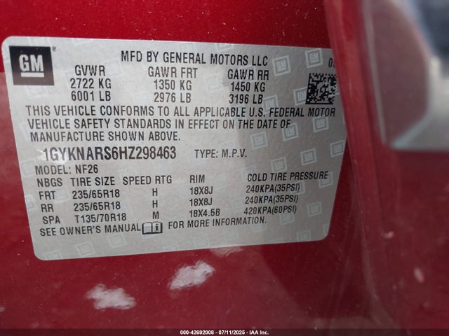 2017 CADILLAC XT5 1GYKNARS6HZ298463 Photo 8