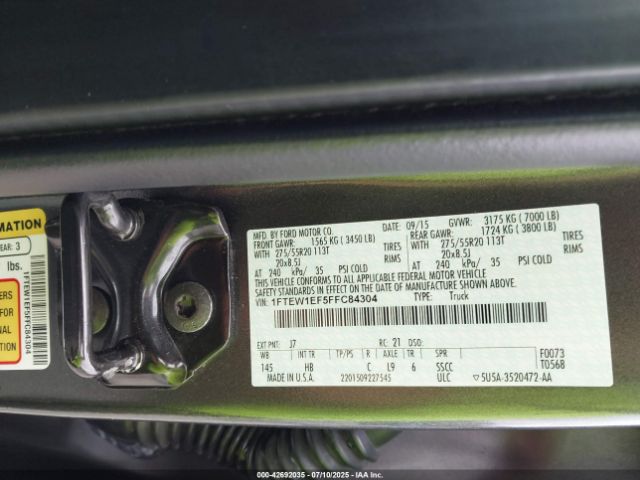 2015 FORD F-150 1FTEW1EF5FFC84304 Photo 8