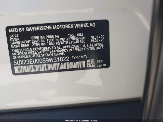 5UX23EU00S9W31822 BMW X5