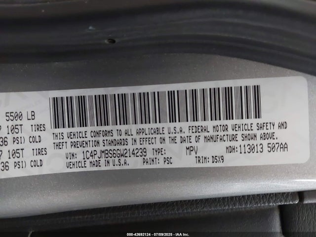 1C4PJMBS6GW214239 Jeep Cherokee Trailhawk
